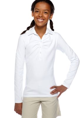 Izod Long Sleeve Polo Girls 7-16