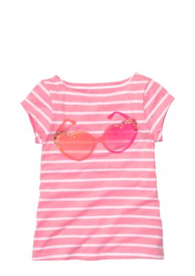 OshKosh B'gosh Striped Sunglasses Tee Girls4-6X