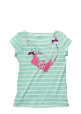 OshKosh B'gosh Striped Camera Tee Girls4-6X