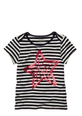 OshKosh B'gosh Navy Stripe Star Tee Girls 4-6X