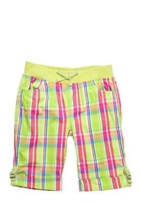 One Step Up Plaid Bermuda Girls 7-16
