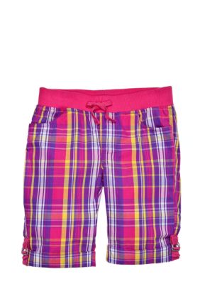 One Step Up Knit Plaid Bermuda Girls 7-16
