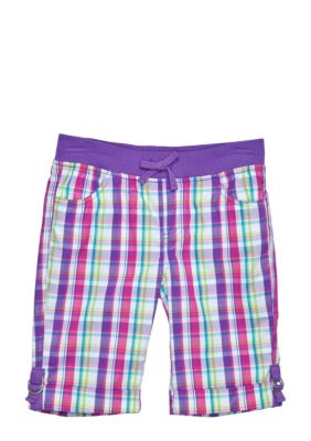One Step Up Plaid Bermuda Girls 7-16