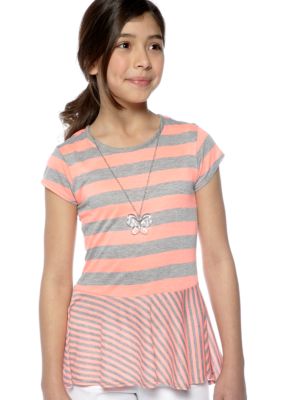 One Step Up Stripe Top Girls 7-16