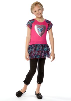 Belle du Jour Sequin Animal Legging Set Girls 7-16
