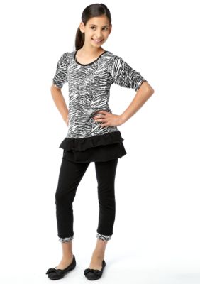 One Step Up Sequin Zebra Animal Set Girls 7-16
