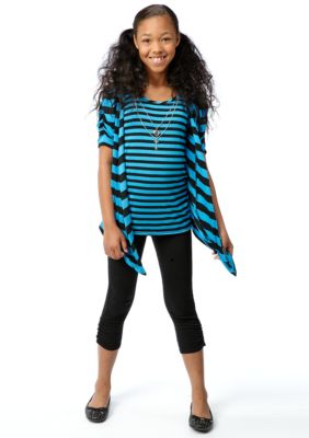One Step Up Stripe Fly Away Necklace Set Girls 7-16