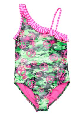 Breaking Waves Camo One Piece Girls 7-16