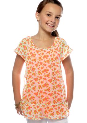 Grane Rose Print Woven Top Girls 7-16