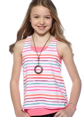 Grane Stripe Layered Tank Girls 7-16