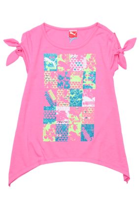 Puma Peek-a-Boo Sleeve Tee Girls 4-6x