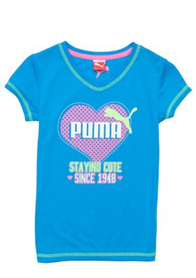 Puma Staying Cute V-Neck Tee Girls 4-6x