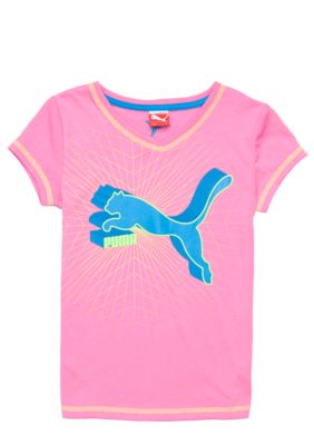 Puma Classic Cat V-Neck Tee Girls 4-6x