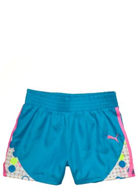 Puma Color Block Print Microfiber Short Girls 4-6x