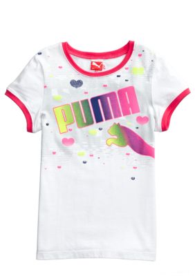Puma Puma Hearts Ringer Tee Girls 4-6X