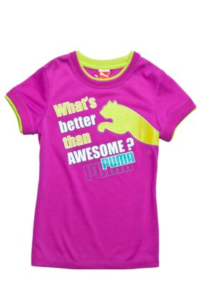 Puma Awesome Puma Ringer Tee Girls 4-6X