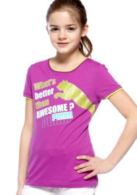 Puma Awesome Puma Ringer Tee Girls 7-16