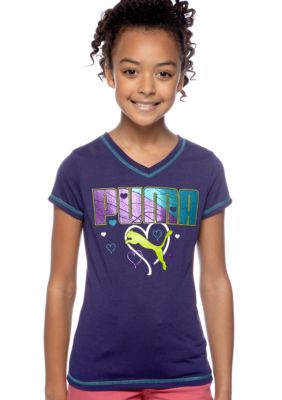 Puma Puma Hearts V-Neck Tee Girls 7-16