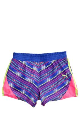 Puma Colorblock Print Microfiber Short Girls 4-6X