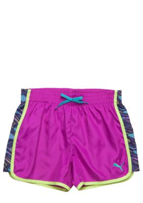 Puma Print Inset Microfiber Short Girls 4-6X