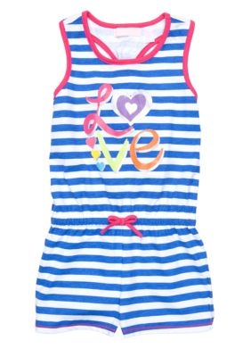 Kids Headquarters Stripe Love Romper Girls 4-6X