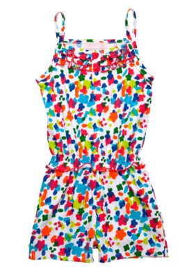 Kids Headquarters Multicolored Print Romper Girls 4-6X