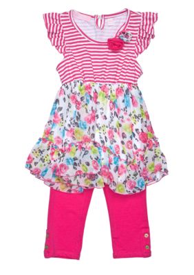 Kids Headquarters Stripe Swiss Dot Set Girls 4-6X