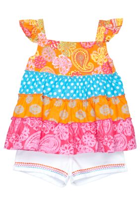 Kids Headquarters Multi-Tiered 2-piece Short Set Girls 4-6X