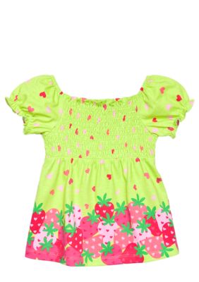 J Khaki Berry Print Babydoll Girls 4-6X