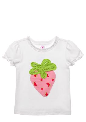 J Khaki Strawberry Tee Girls 4-6X