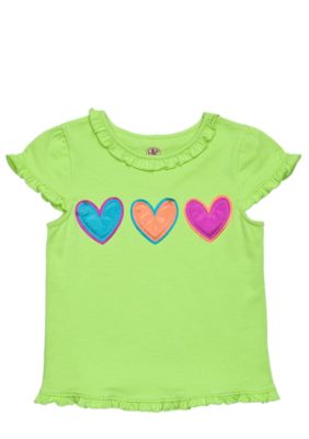 J Khaki Three Hearts Tee Girls 4-6X