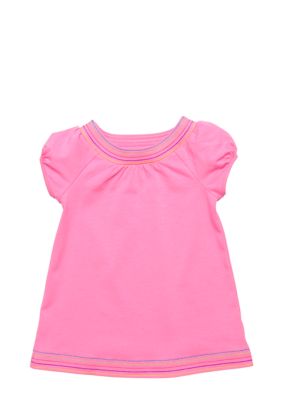 J Khaki Embroidered Babydoll Top Girls 4-6X