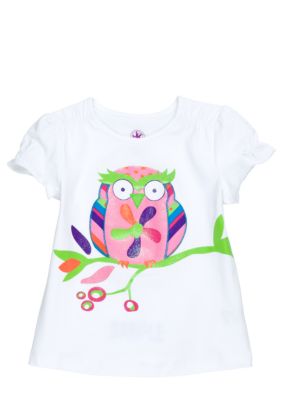J Khaki Owl Tee Girls 4-6X