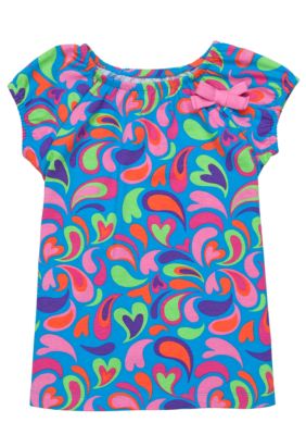 J Khaki Printed Babydoll Top Girls 4-6X