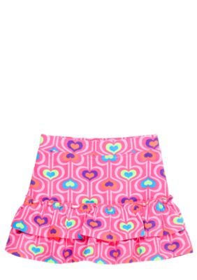 J Khaki Heart Print Skirt Girls 4-6X