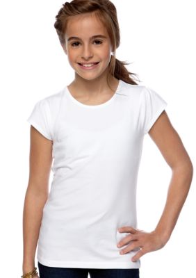 J Khaki Flutter Sleeve Basic Tee Girls 7-16