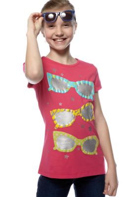 J Khaki Sunglasses Tee Girls 7-16