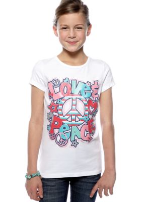 J Khaki Love Peace Tee Girls 7-16
