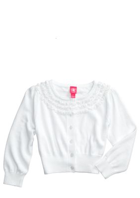 J Khaki Ruffle Trim Sweater Girls 7-16