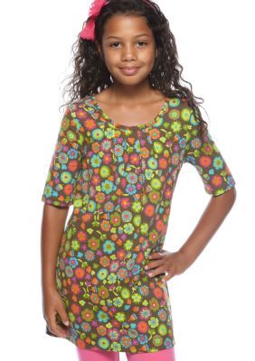 J Khaki Pleated Front Knit Tunic Girls 7-16