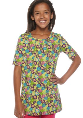 J Khaki Pleated Front Knit Tunic Girls 7-16