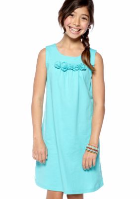 J Khaki&trade; Solid Rosette Dress Girls 7-16