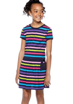 J Khaki Stripe Dress Girls 7-16