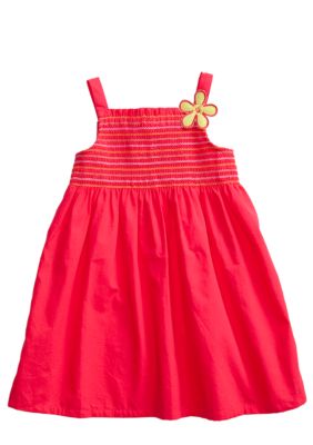 J Khaki Smocked Top Dress Girls 4-6X