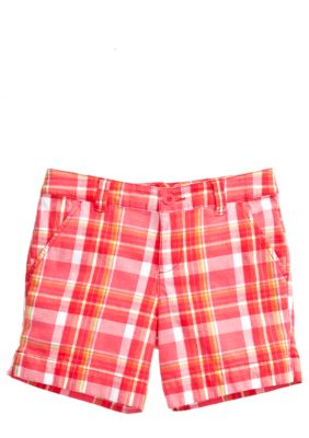 J Khaki Plaid Bermuda Short Girls 7-16