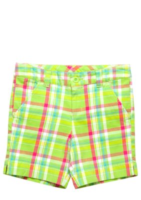 J Khaki Plaid Bermuda Shorts Girls 7-16