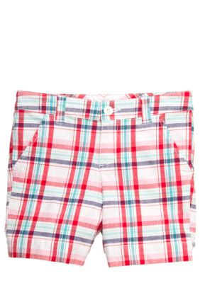 J Khaki Plaid Bermuda Shorts Girls 7-16