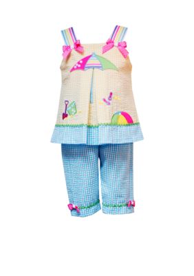 Rare Editions Beach Scene Capri Set - Girls 4-6x
