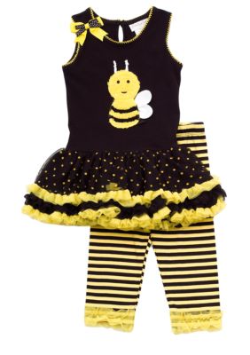 Rare Editions Bee Tutu Legging Set Girls 4-6X - Online Only
