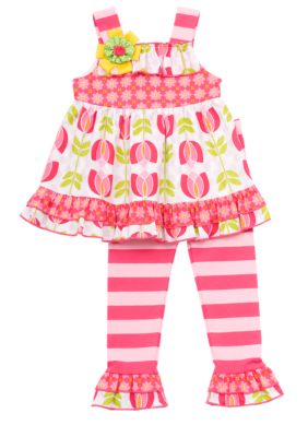 Rare Editions Stripe Tulip Set Toddler Girls